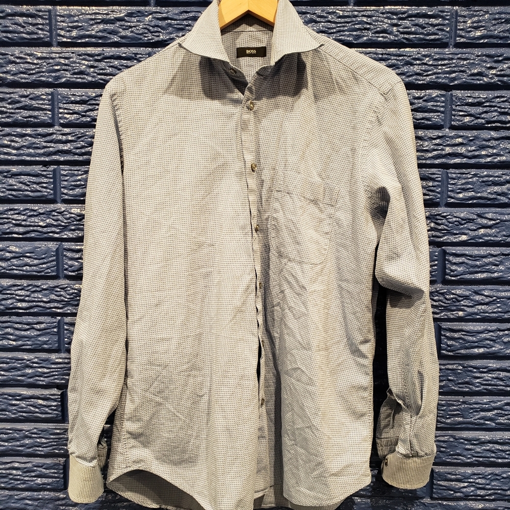 BOSS HUGO BOSS BLUE CHECKED DRESSSHIRT LONG SLEEVE